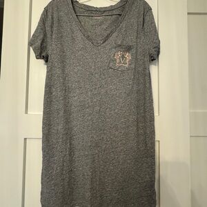 NWT Victoria Secret Gray Sleepshirt 100% Cotton Size XS